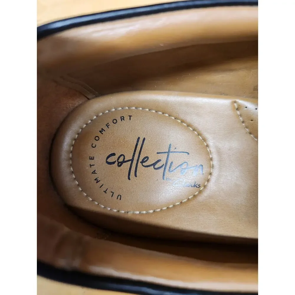 Clarks Collection Men's Black Slip On Loafers Dress Shoes Size 9